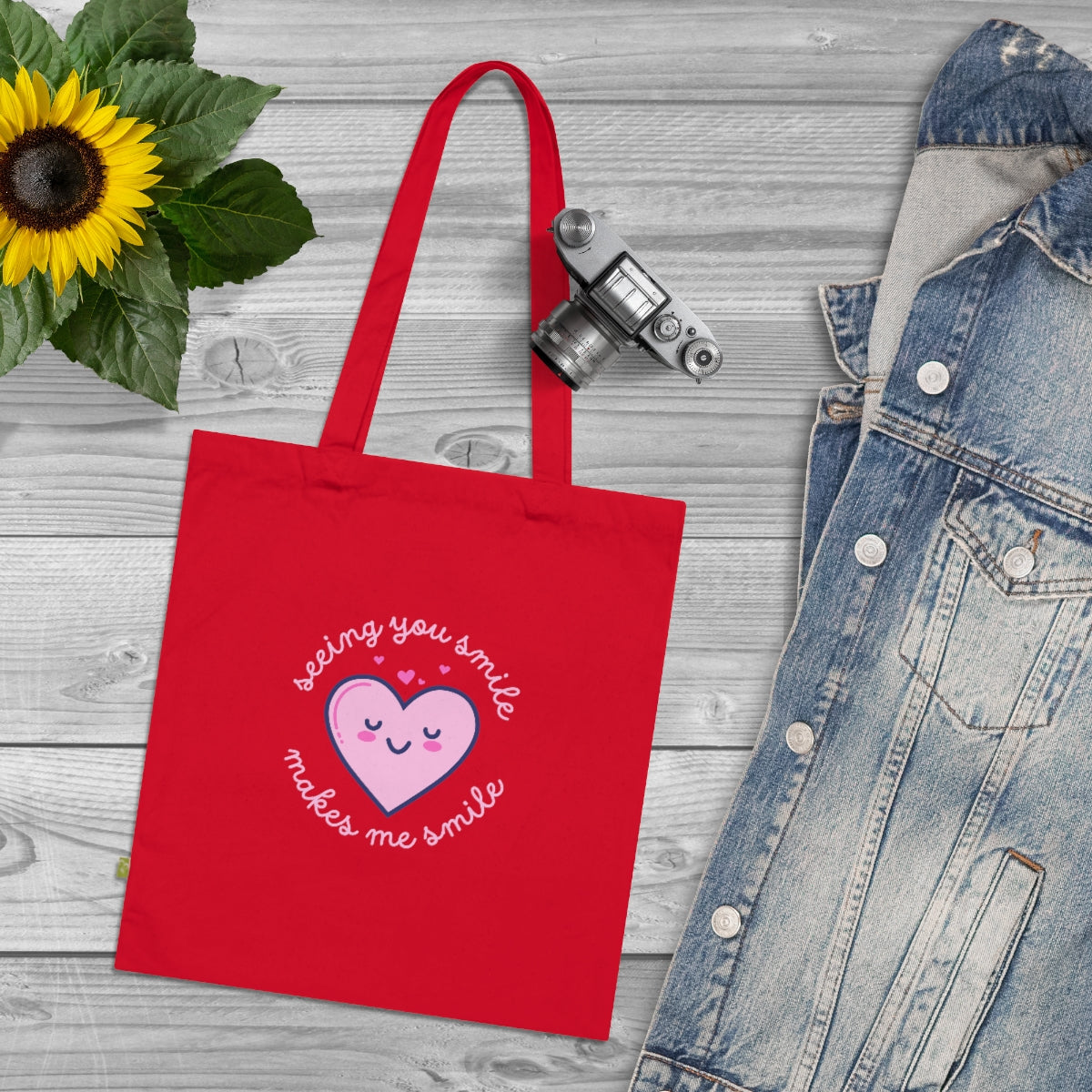 Seeing You Smile Organic Cotton Tote Bag