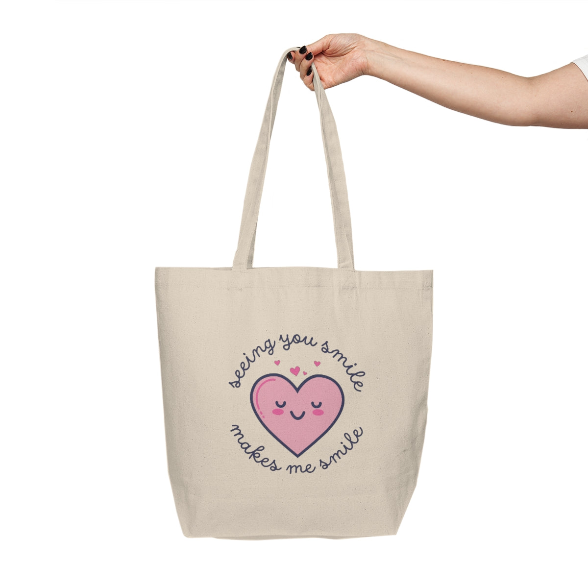 Seeing You Smile Canvas Tote Pink