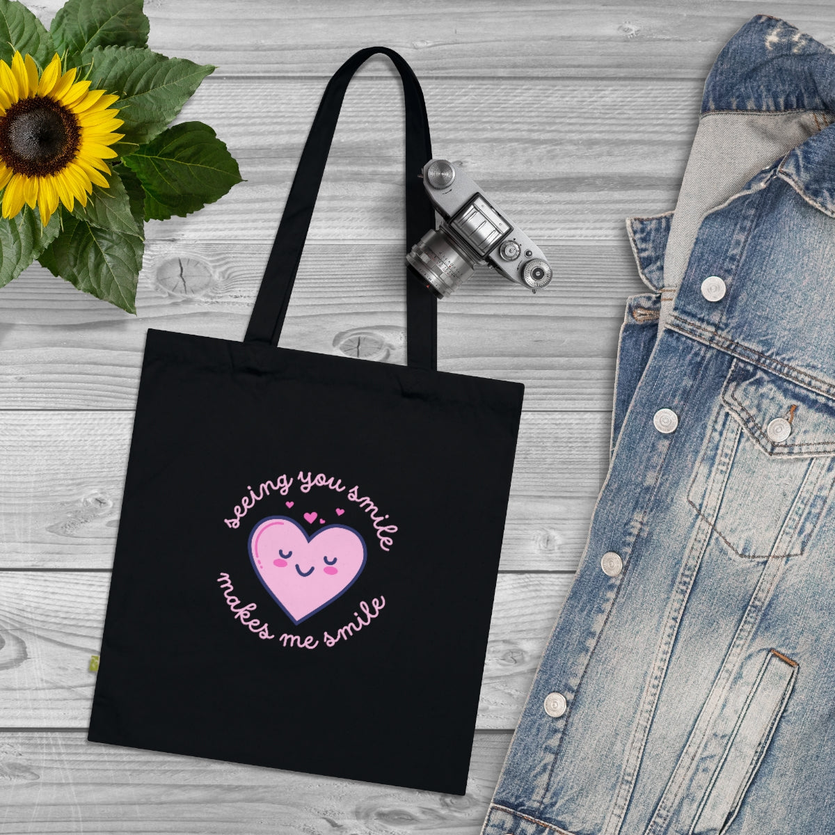 Seeing You Smile Organic Cotton Tote Bag