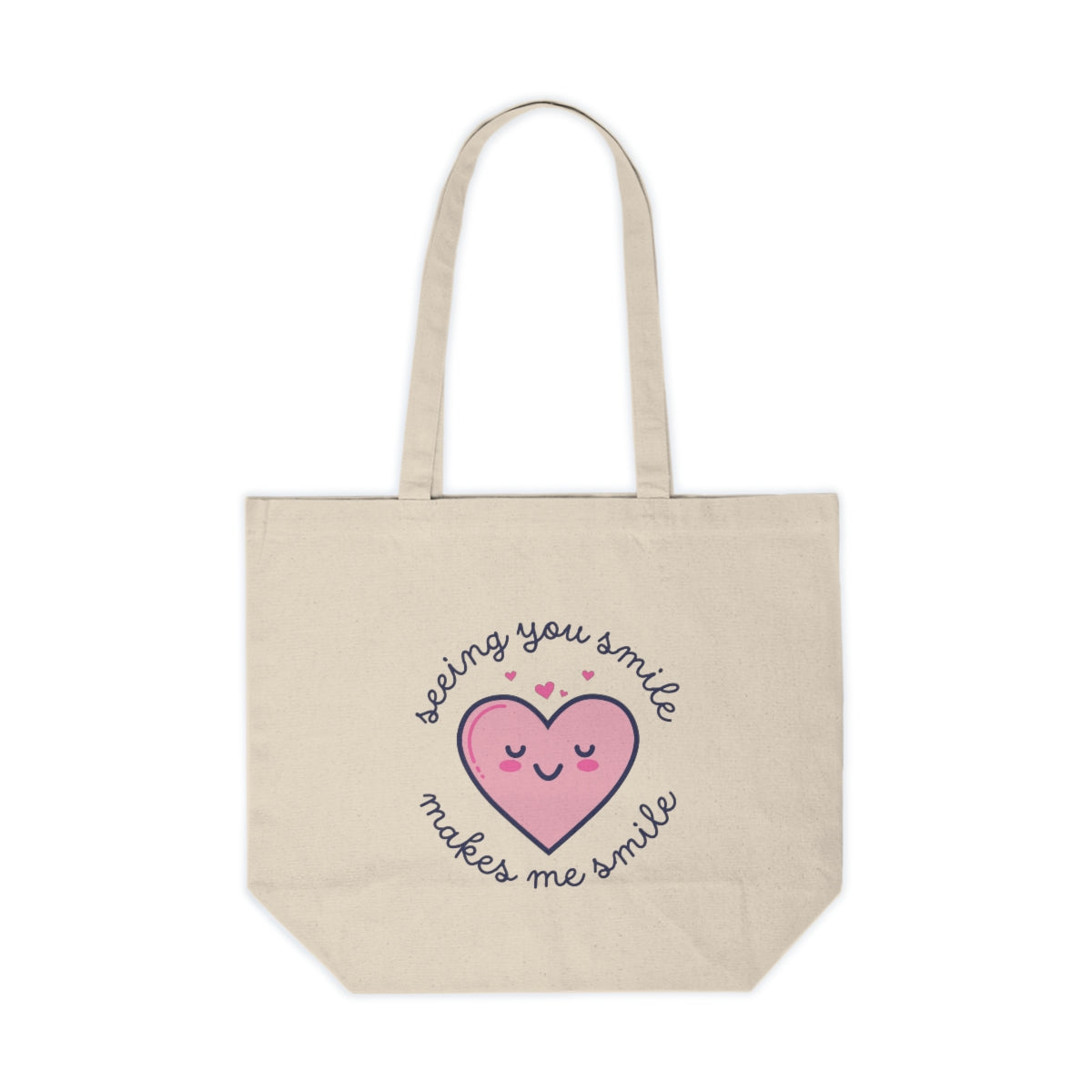 Seeing You Smile Canvas Tote Pink