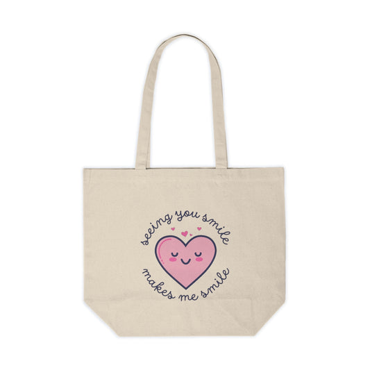 Seeing You Smile Canvas Tote Pink