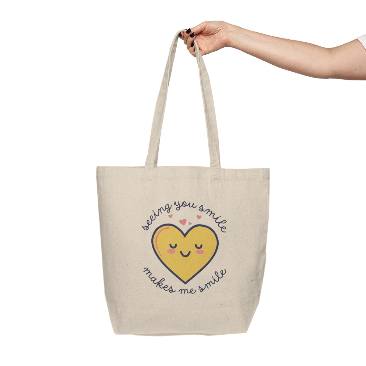 Seeing You Smile Canvas Tote Yellow