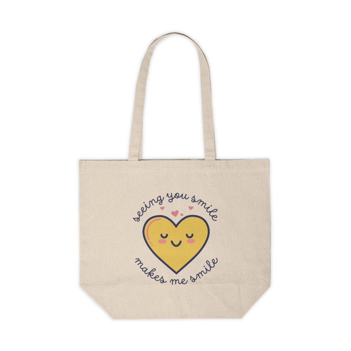 Seeing You Smile Canvas Tote Yellow