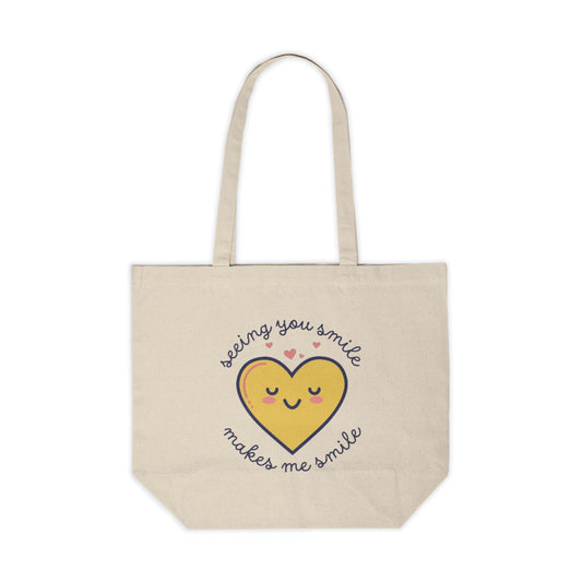 Seeing You Smile Canvas Tote Yellow