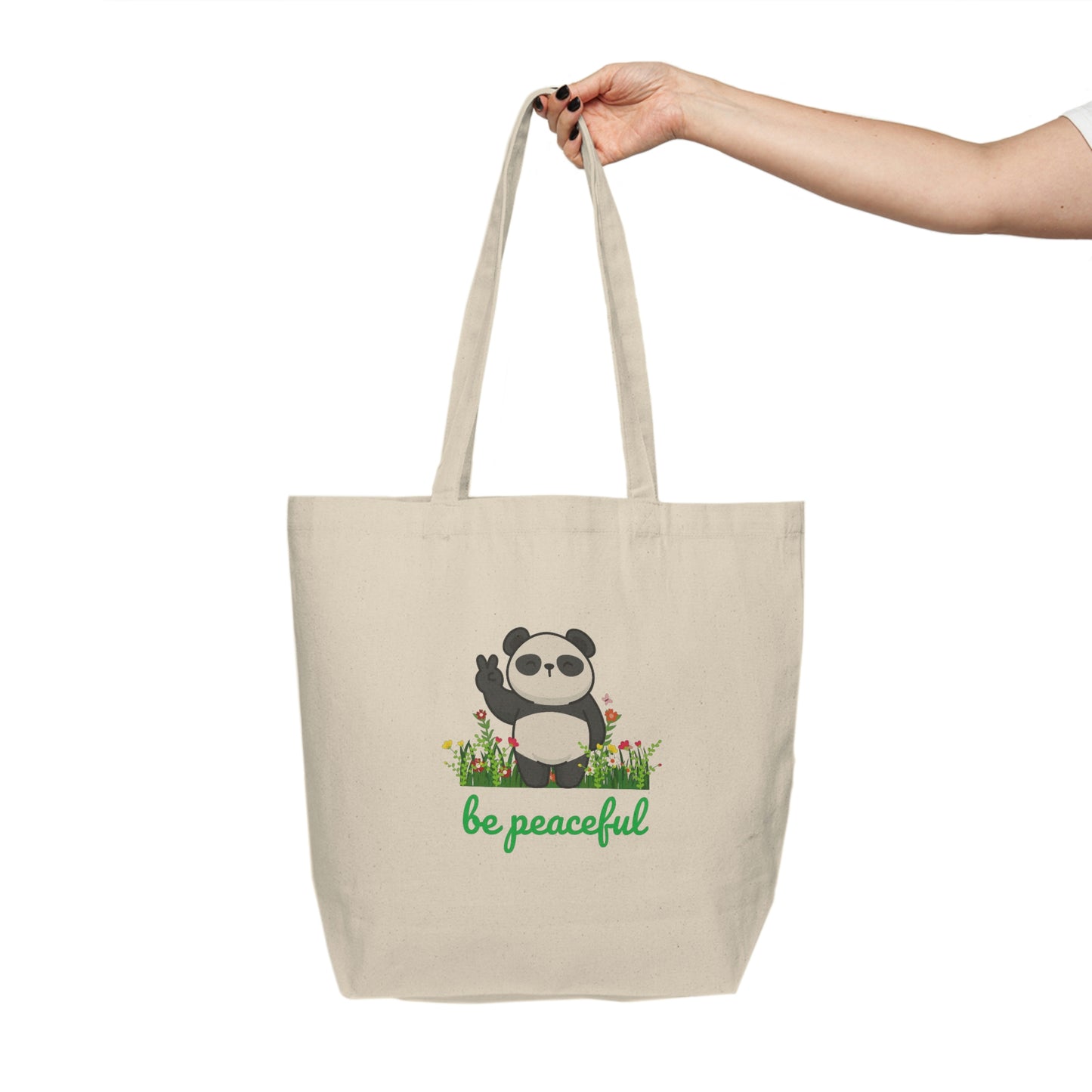 Be Peaceful Canvas Shopping Tote