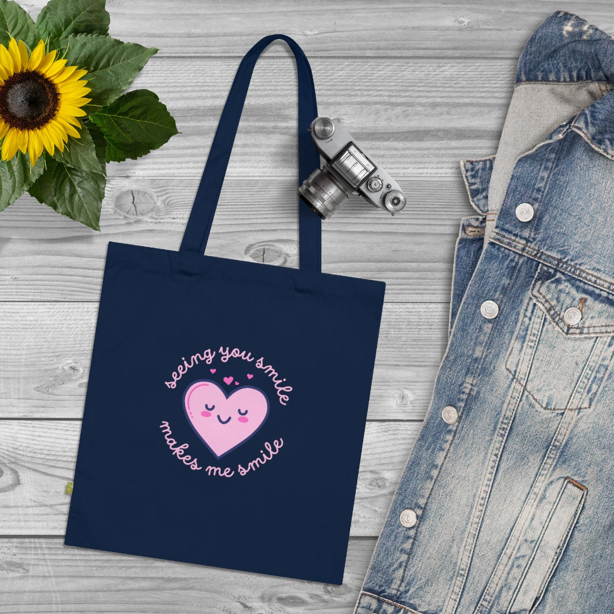 Seeing You Smile Organic Cotton Tote Bag